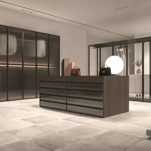 Armadio con ante battenti in vetro Luxe di Erba