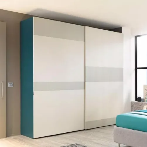 Armadio in melaminico e laccato NC208 Slider Strip B di Moretti Compact