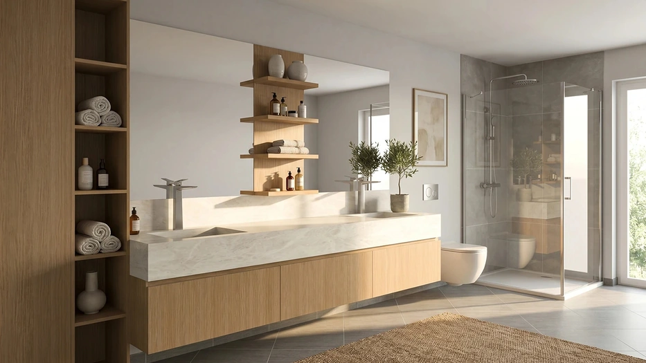 Mobile da Bagno moderno SB03 in rovere di Scandola