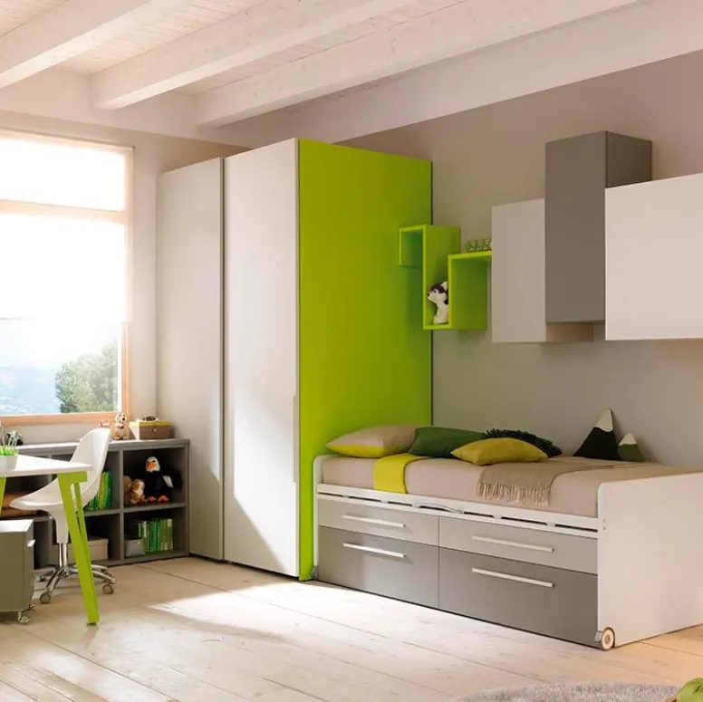 Cameretta verde di design KC307 di Moretti Compact