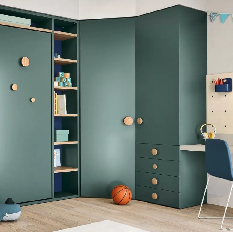 Cameretta componibile Kids space 28 in melaminico di Nidi