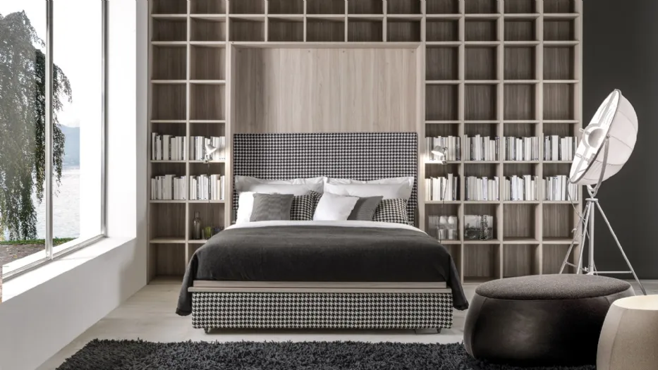 Letto matrimoniale a scomparsa in melaminico nobilitato IQ Soft di Erba