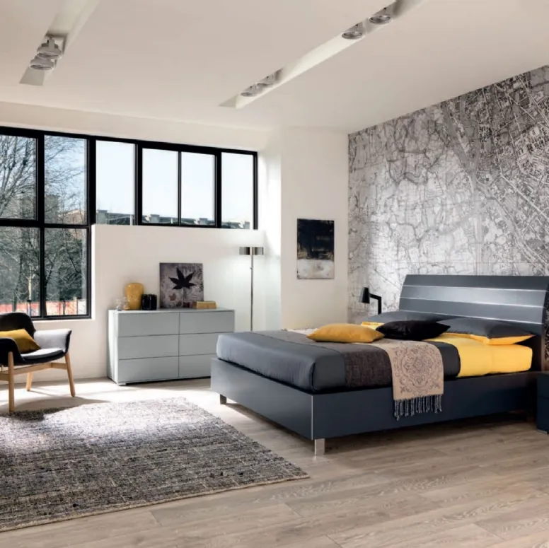 Letto in laccato Grafite NC103 di Moretti Compact