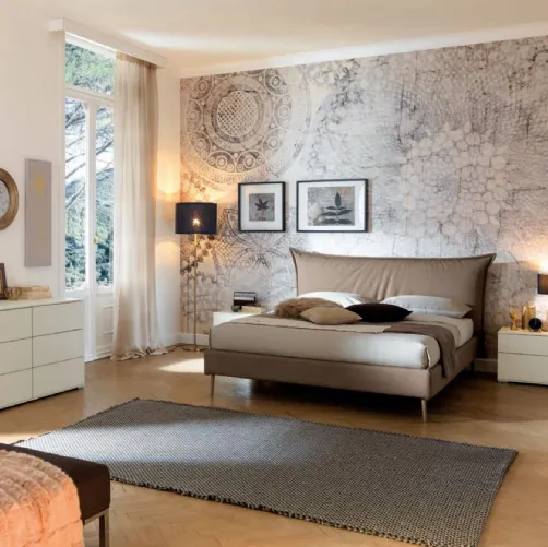 Letto in ecopelle con testiera NC112 di Moretti Compact