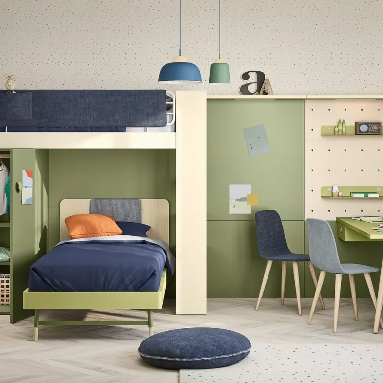 Letto singolo Ergo con testiera di Nidi