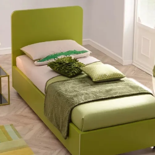 Letto singolo in laccato Bosco con testiera Fillet SC118 Moretti Compact