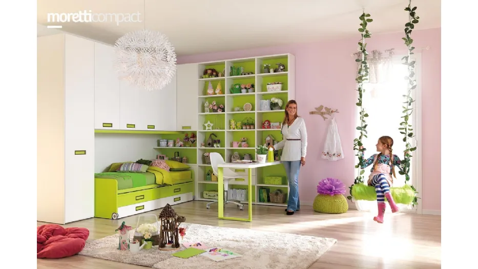 Libreria in melaminico e laccato KC402 di Moretti Compact