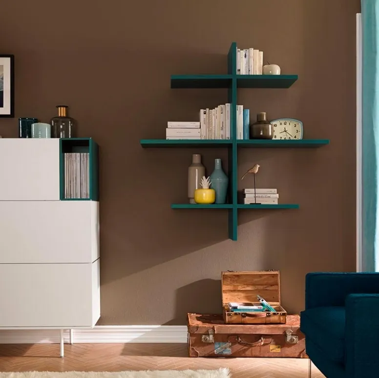 Libreria moderna in laccato opaco Flexa LV202 di Moretti Compact