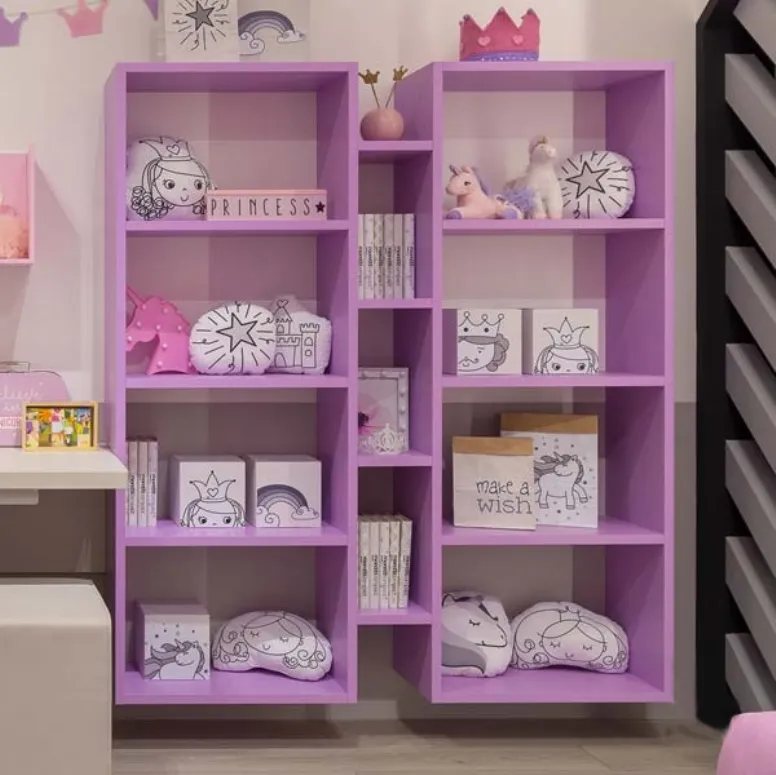Libreria sospesa in laccato lilla MC034 di Moretti Compact