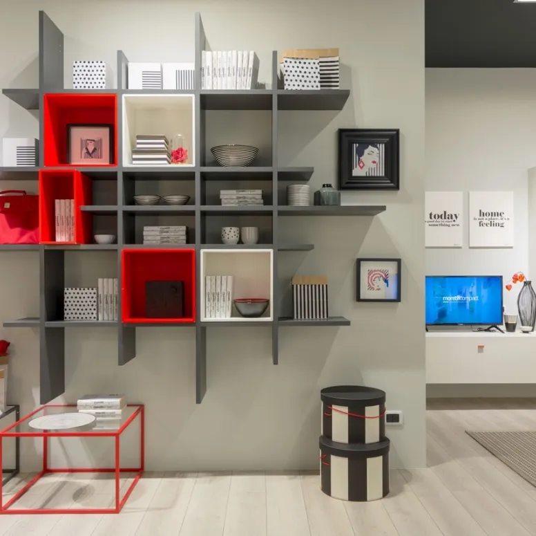 Libreria in laccato opaco MC045 di Moretti Compact