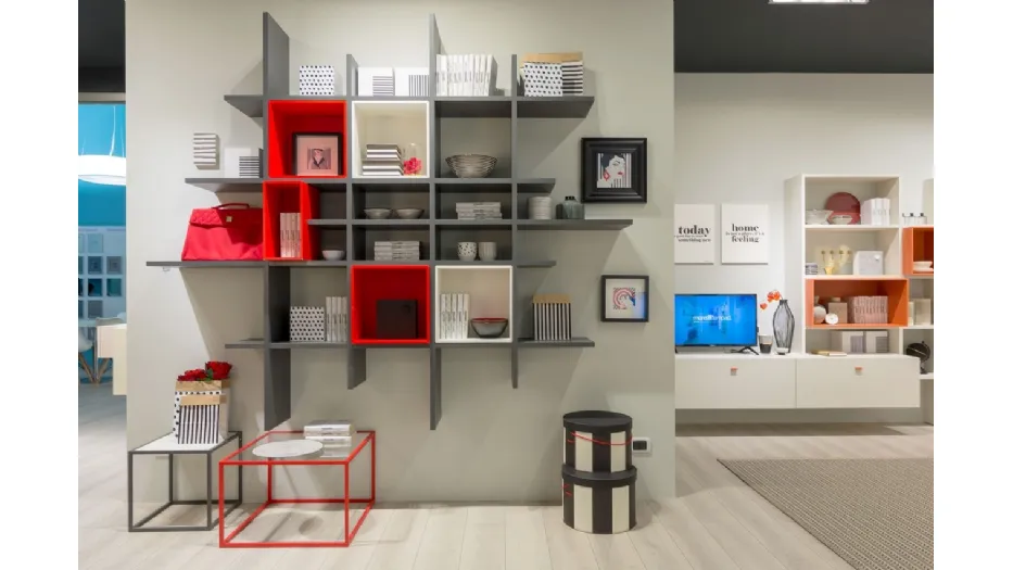 Libreria in laccato opaco Flexa MC045 di Moretti Compact