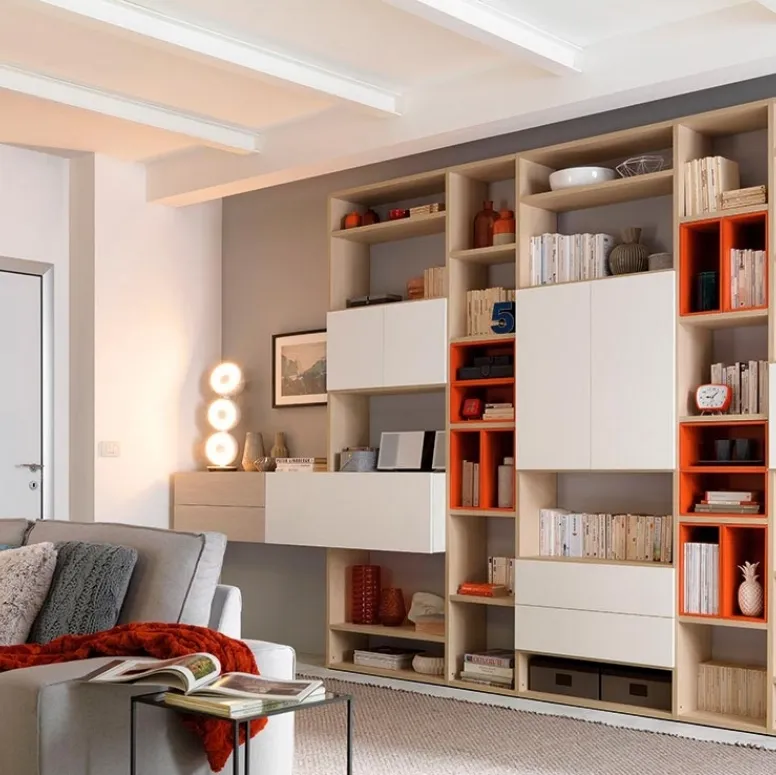 Libreria in melaminico larice e frassino LV117 di Moretti Compact