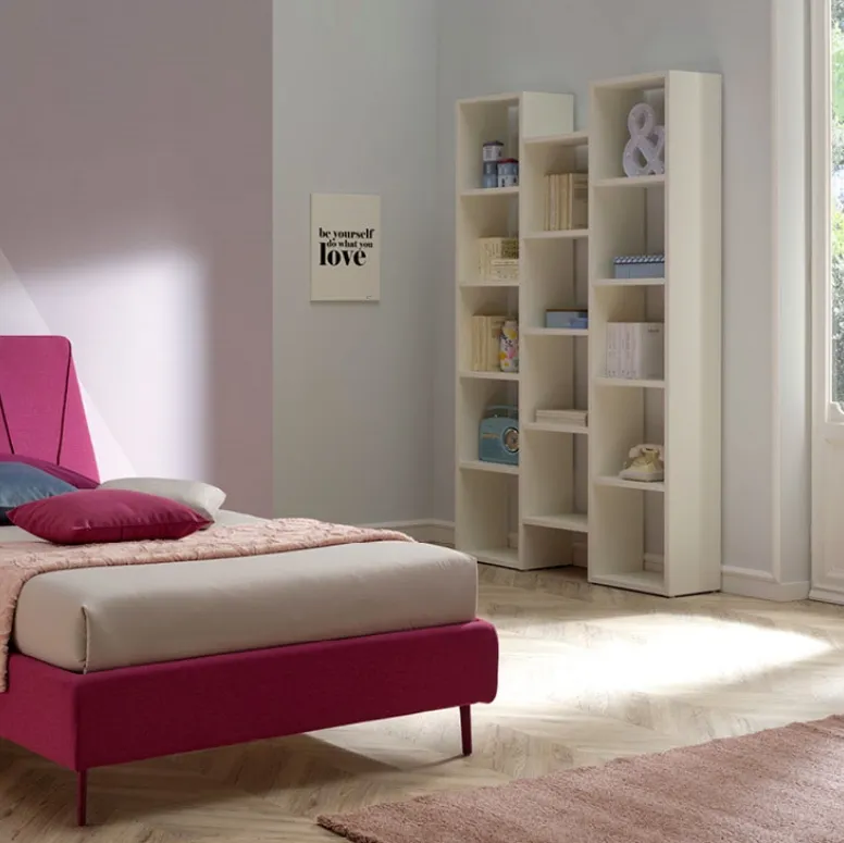 Libreria in laccato opaco bianco SC210 di Moretti Compact