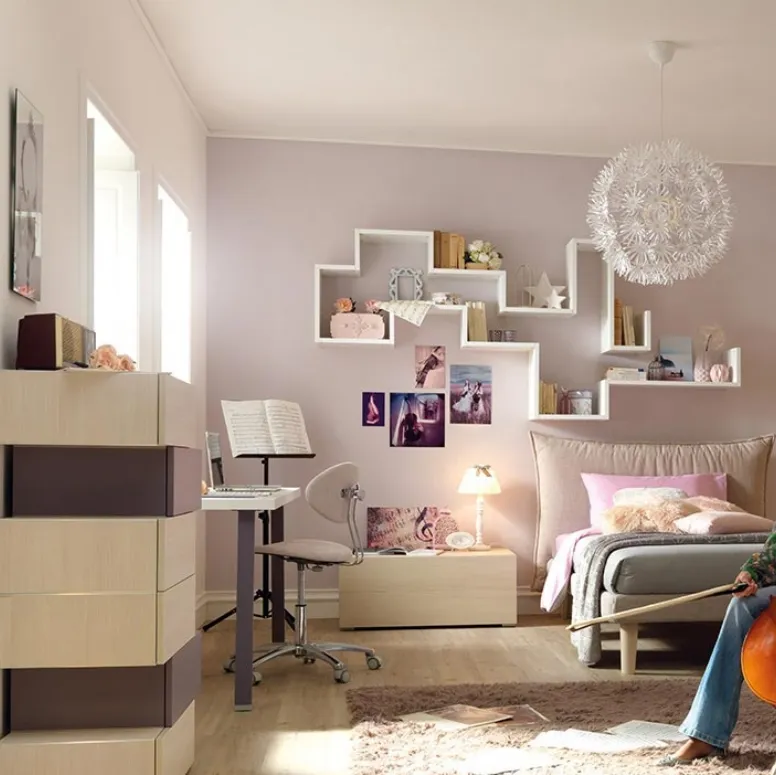 Libreria sospesa in laccato bianco YC306 Moretti Compact