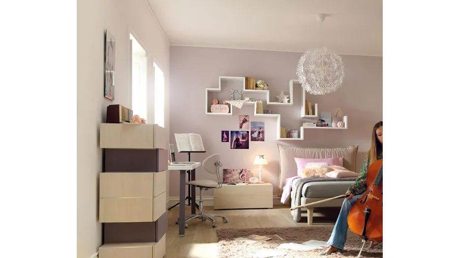 Libreria sospesa in laccato bianco YC306 Moretti Compact